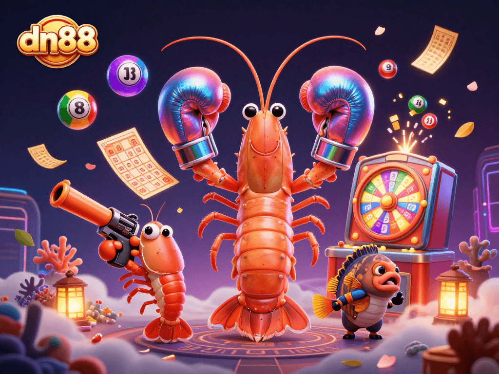 Experience thrilling wins at dn88 with vibrant casino games bustling around playful sea creatures.