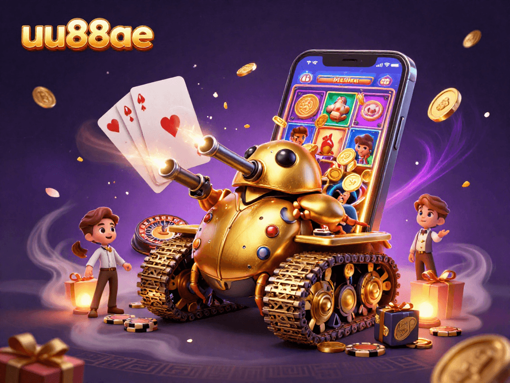 Experience thrilling gaming excitement at uu88ae with a vibrant golden tank casino bursting with action.