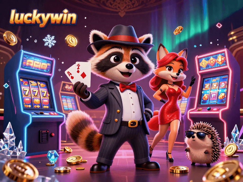 Experience winning strategies at Luckywin casino with engaging 3D characters and vibrant gaming elements.