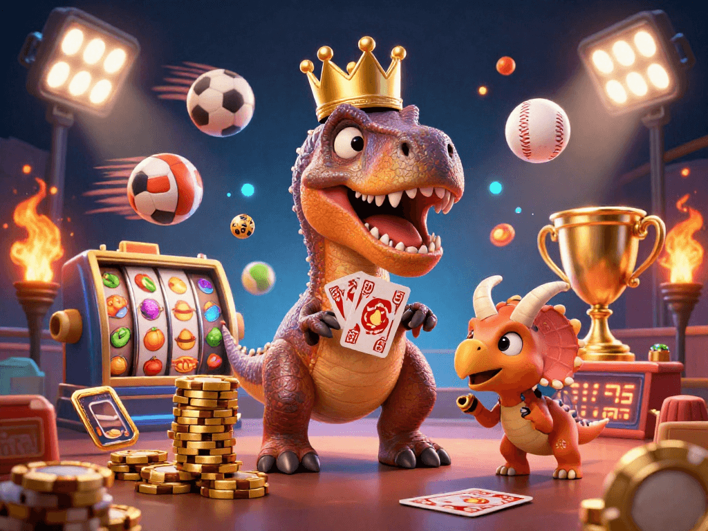Engage in thrilling gaming success at Thabet with dynamic characters in a vibrant casino scene.