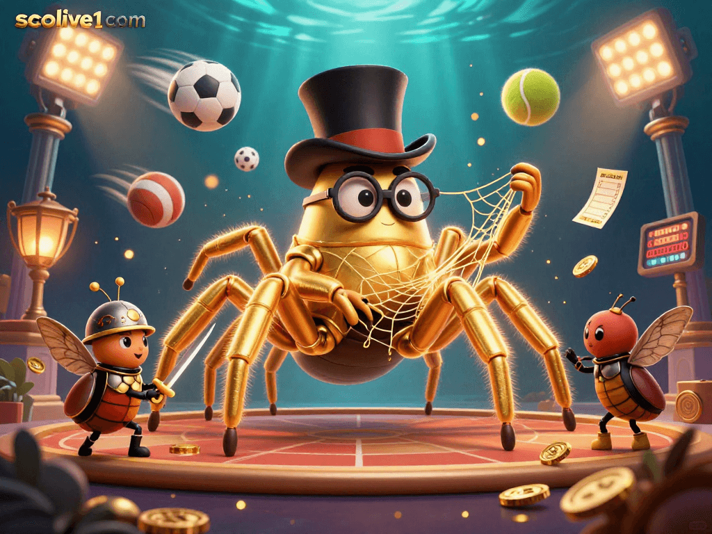 Engage with socolive1 com's thrilling sports betting scene captured in a vibrant 3D illustration.
