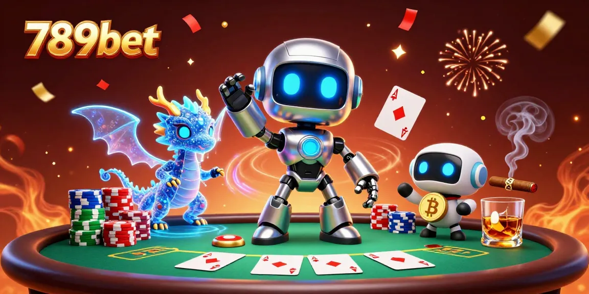 Engage in thrilling poker action with 789bet's stunning AI-enhanced graphic featuring vibrant casino elements.