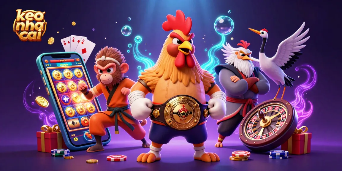 Engage with keo nha cai through vibrant 3D casino illustration featuring dynamic characters and playful gaming elements.