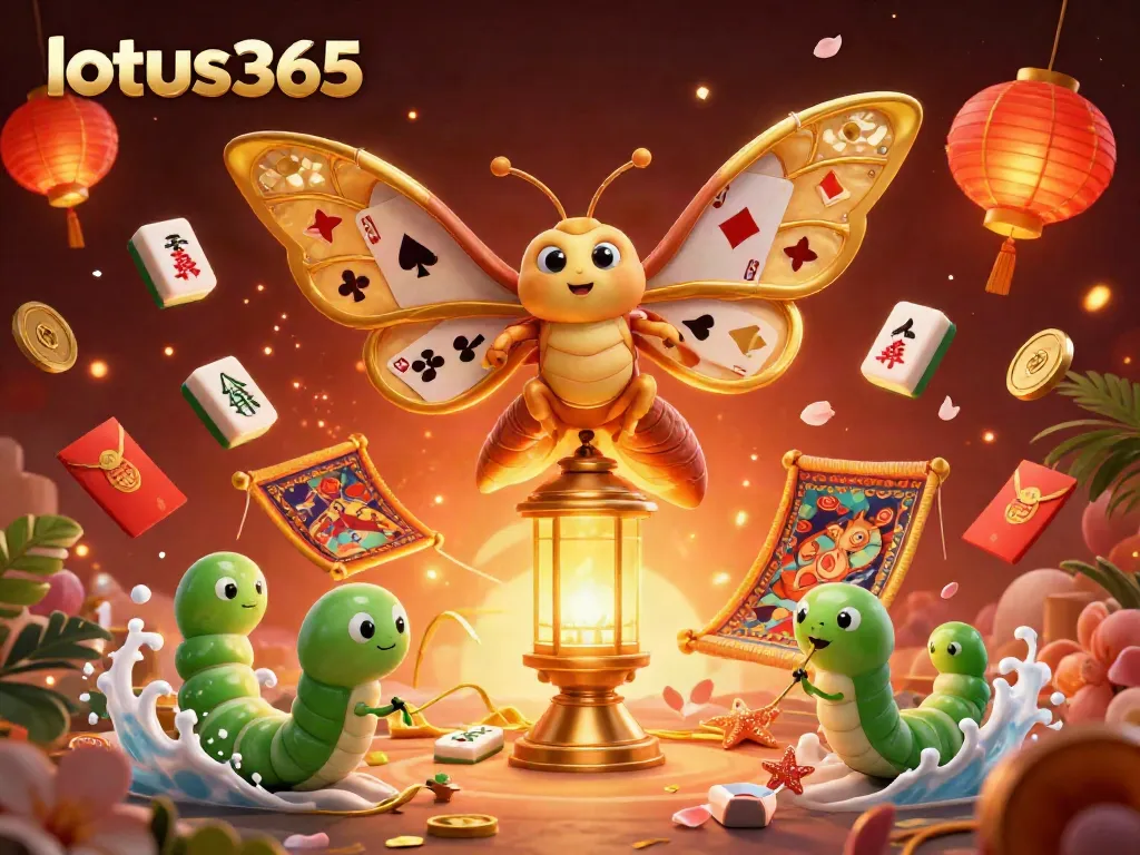 Experience thrilling gameplay with lotus365’s dynamic casino scene featuring a 3D atlas moth.