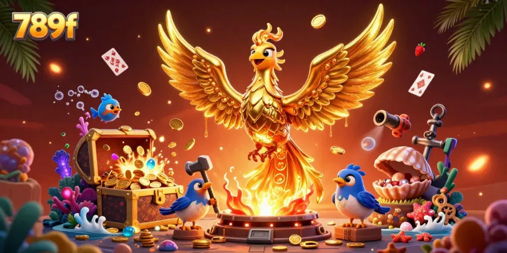 Experience thrilling gameplay with golden phoenix and magical elements at 789f casino.