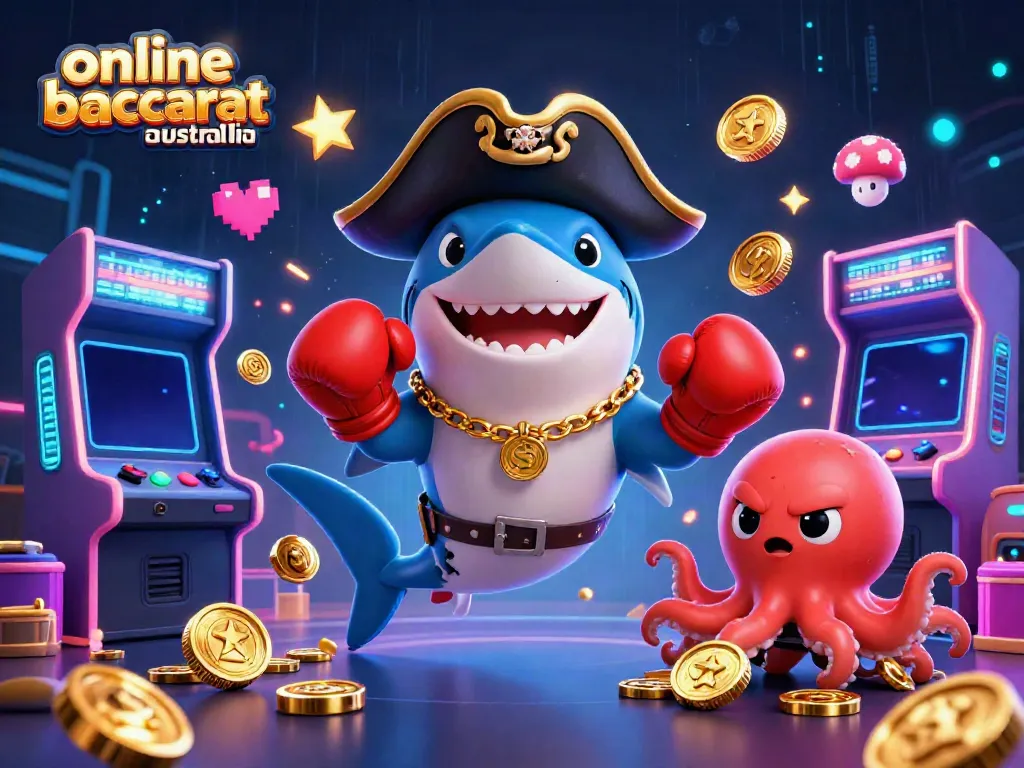Experience the thrill of online baccarat Australia in this vibrant, dynamic 3D illustration.