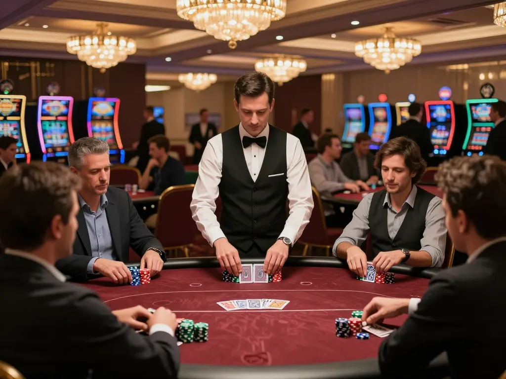 Rasakan permainan yang intens di meja poker rokok 88 dengan chip yang cerah dan pemain yang terlibat
