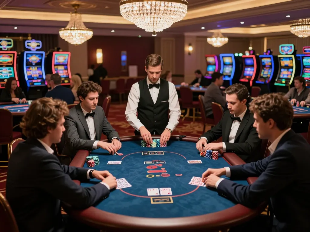 NoHu poker tournament with players making strategic bets at a luxurious table