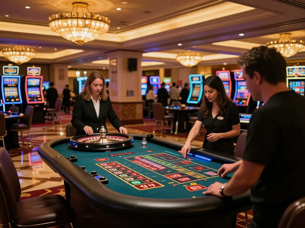 Sunwin players placing bets at an exciting roulette table in a luxurious casino setting.