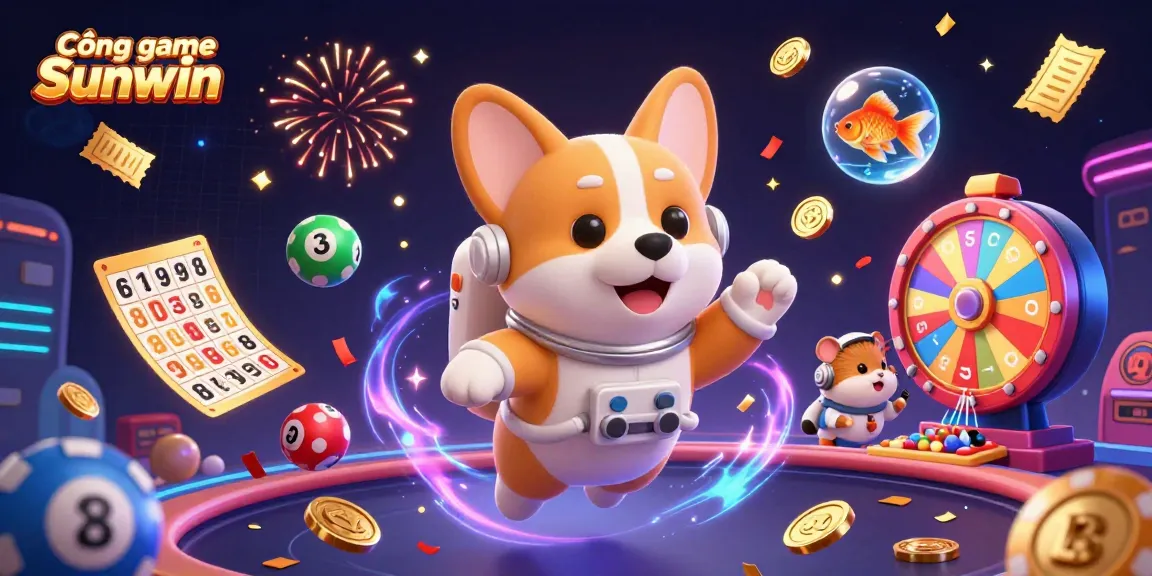 Experience the excitement of Cổng game Sunwin with an engaging digital illustration filled with casino elements.