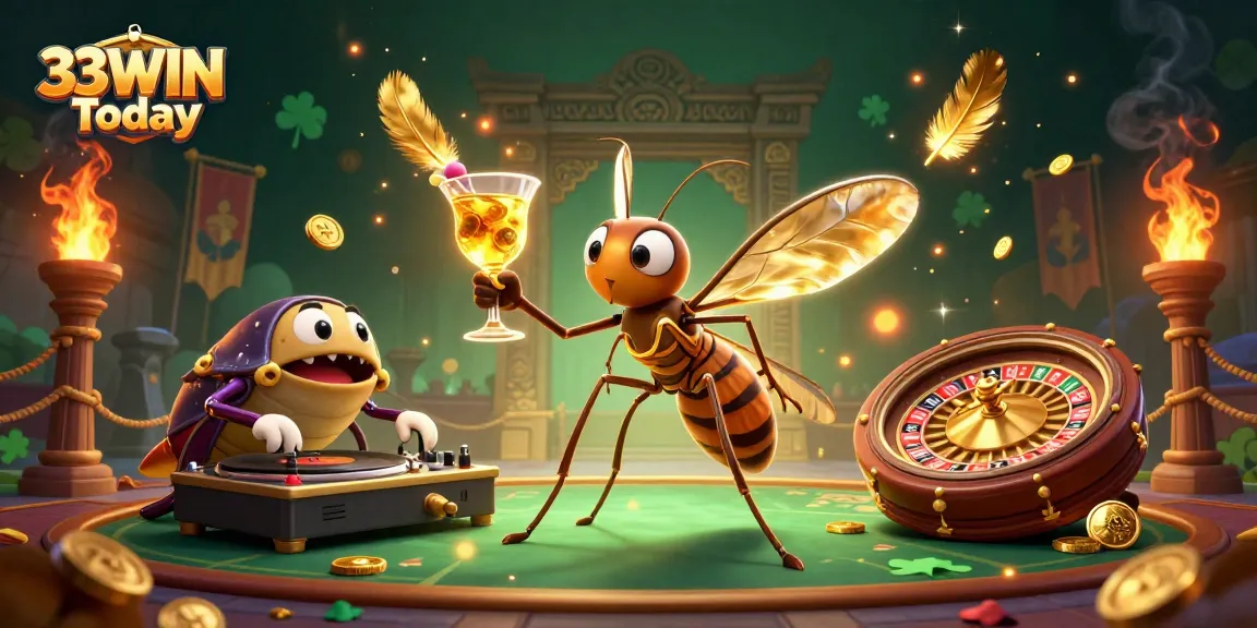 Experience the thrill of 33WIN Today with lively casino characters and vibrant gaming elements.