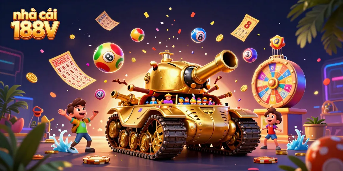 Experience the excitement of nhà cái 188V with this dynamic scene featuring a golden beetle tank casino.